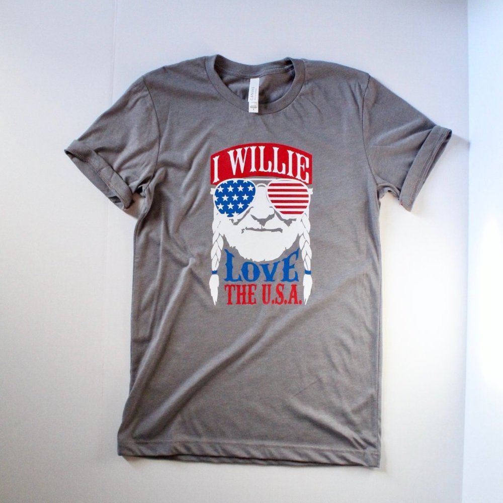 Patriotic "I WILLIE LOVE THE USA" T-shirt